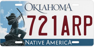 OK license plate 721ARP