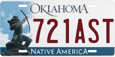 OK license plate 721AST