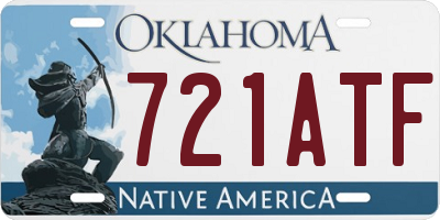 OK license plate 721ATF