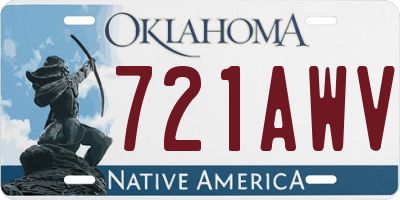 OK license plate 721AWV