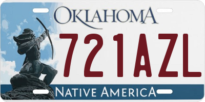 OK license plate 721AZL