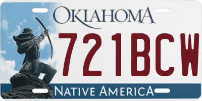 OK license plate 721BCW
