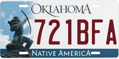 OK license plate 721BFA