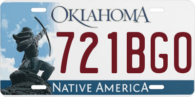 OK license plate 721BGO