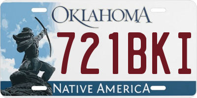 OK license plate 721BKI