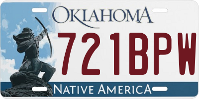 OK license plate 721BPW