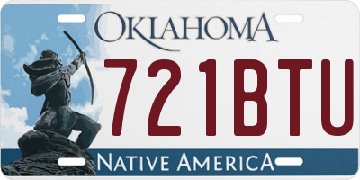 OK license plate 721BTU