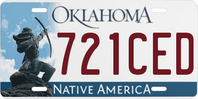 OK license plate 721CED