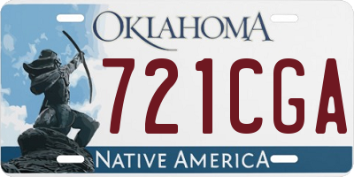 OK license plate 721CGA