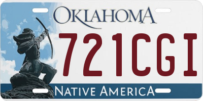 OK license plate 721CGI