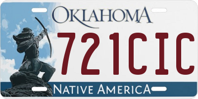 OK license plate 721CIC