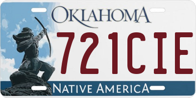 OK license plate 721CIE