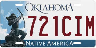 OK license plate 721CIM