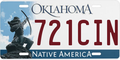 OK license plate 721CIN