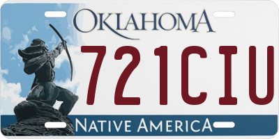 OK license plate 721CIU