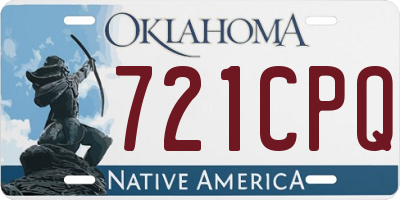 OK license plate 721CPQ