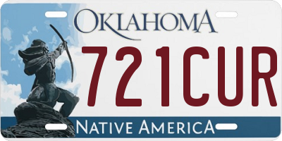 OK license plate 721CUR
