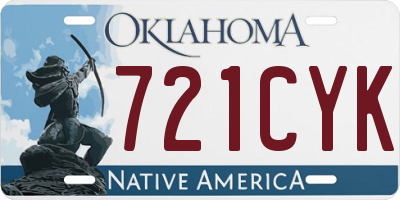 OK license plate 721CYK