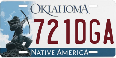 OK license plate 721DGA