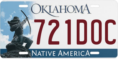 OK license plate 721DOC