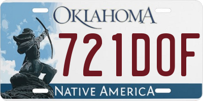 OK license plate 721DOF