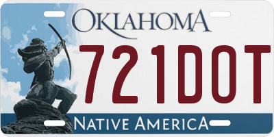 OK license plate 721DOT