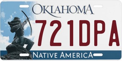 OK license plate 721DPA
