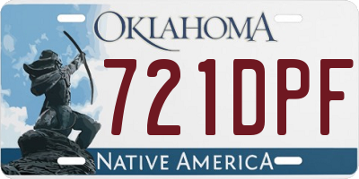 OK license plate 721DPF
