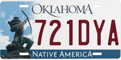 OK license plate 721DYA