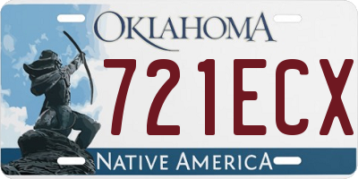 OK license plate 721ECX