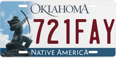 OK license plate 721FAY