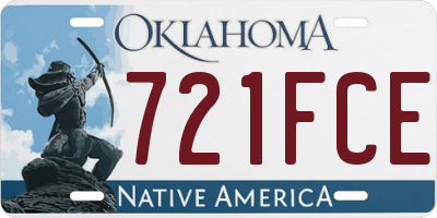 OK license plate 721FCE