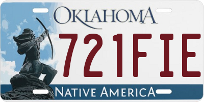 OK license plate 721FIE