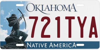 OK license plate 721TYA