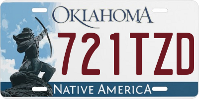 OK license plate 721TZD