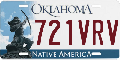OK license plate 721VRV