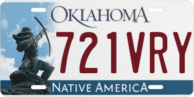OK license plate 721VRY