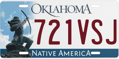 OK license plate 721VSJ