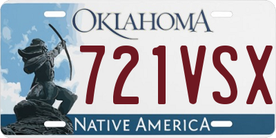 OK license plate 721VSX