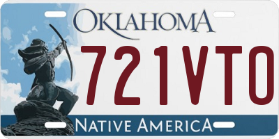 OK license plate 721VTO