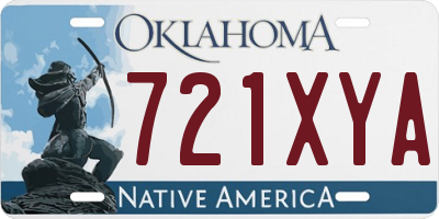 OK license plate 721XYA