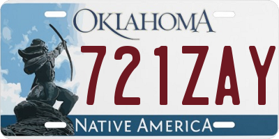 OK license plate 721ZAY
