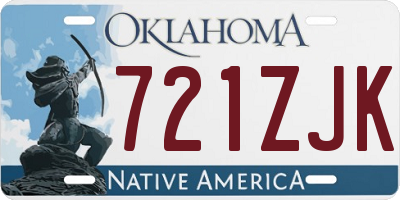 OK license plate 721ZJK