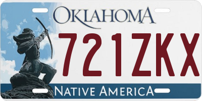 OK license plate 721ZKX