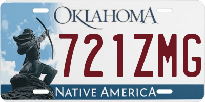 OK license plate 721ZMG