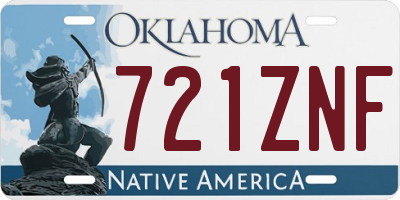 OK license plate 721ZNF