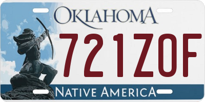 OK license plate 721ZOF