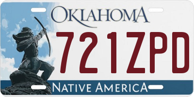OK license plate 721ZPD