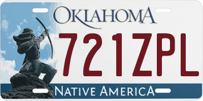 OK license plate 721ZPL