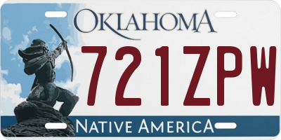 OK license plate 721ZPW